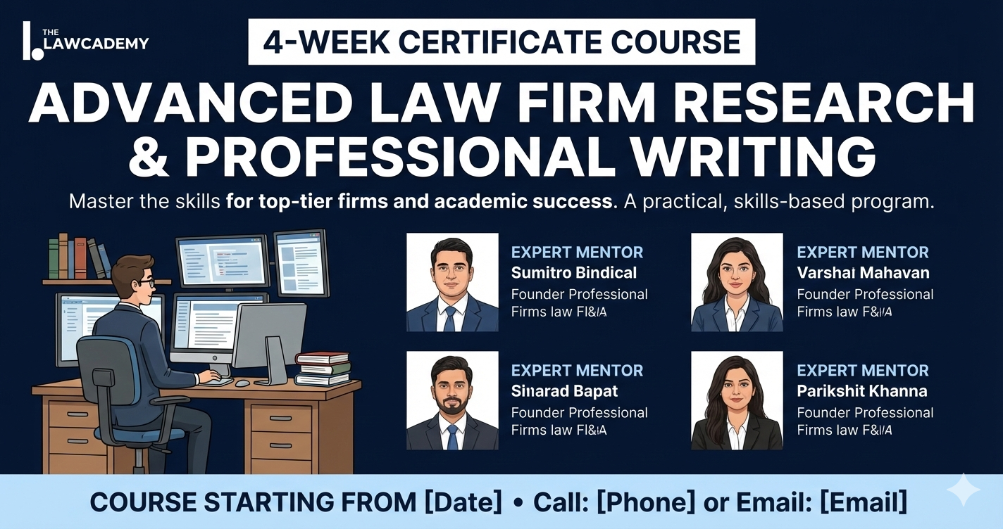 Advanced Certificate course in law firm research and professional research paper writing