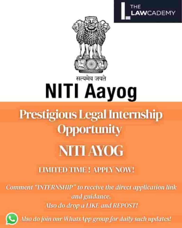 EXCLUSIVE INTERNSHIP OPPORTUNITY AT NITI AYOG