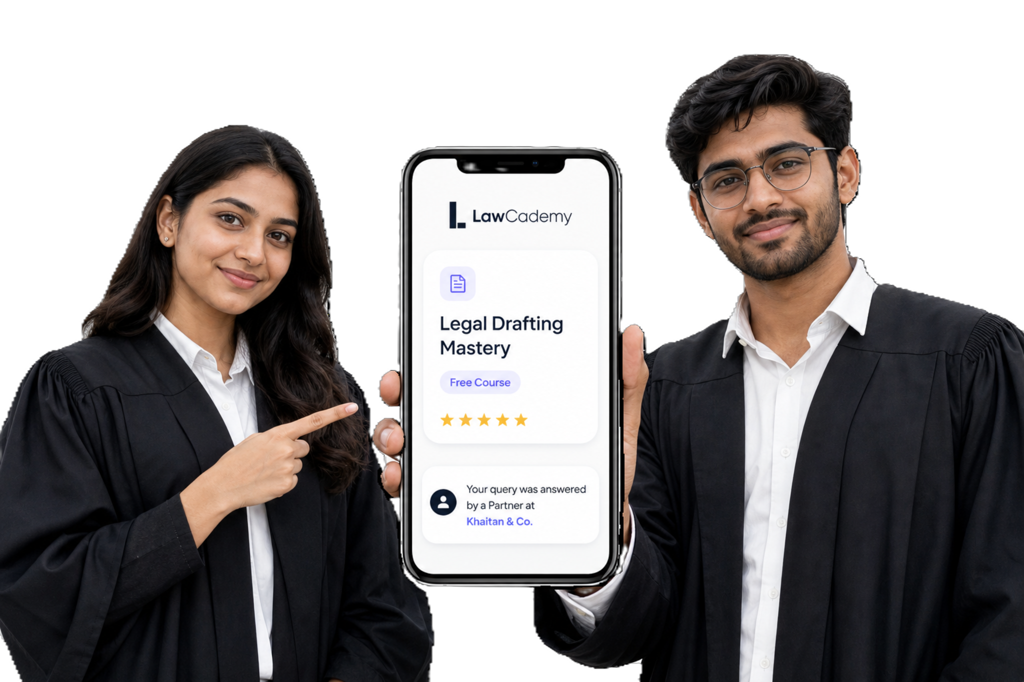 Law student learning practical skills